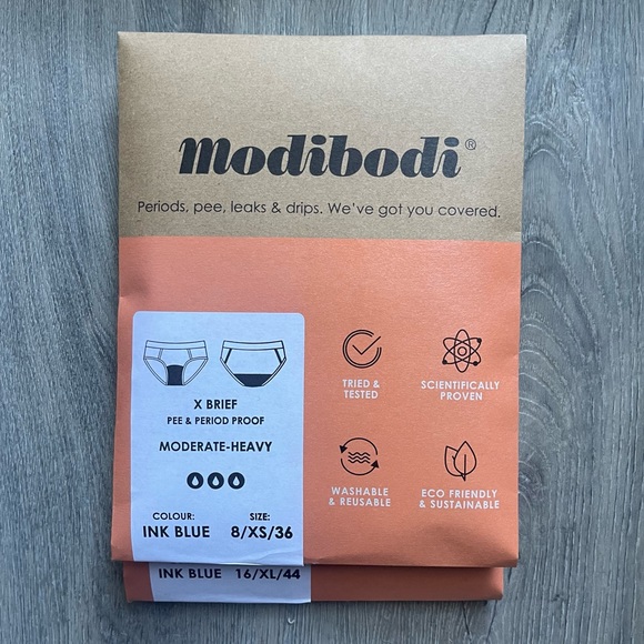 Modibodi X Brief (Moderate-Heavy) Ink Blue - Picture 4 of 5